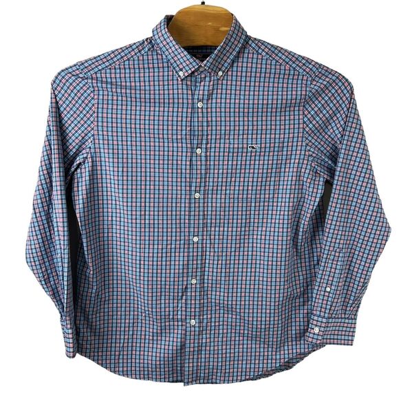 Vineyard Vines Performance‎ Mens Plaid Long Sleeve Classic Fit Tucker Shirt L - Picture 2 of 5
